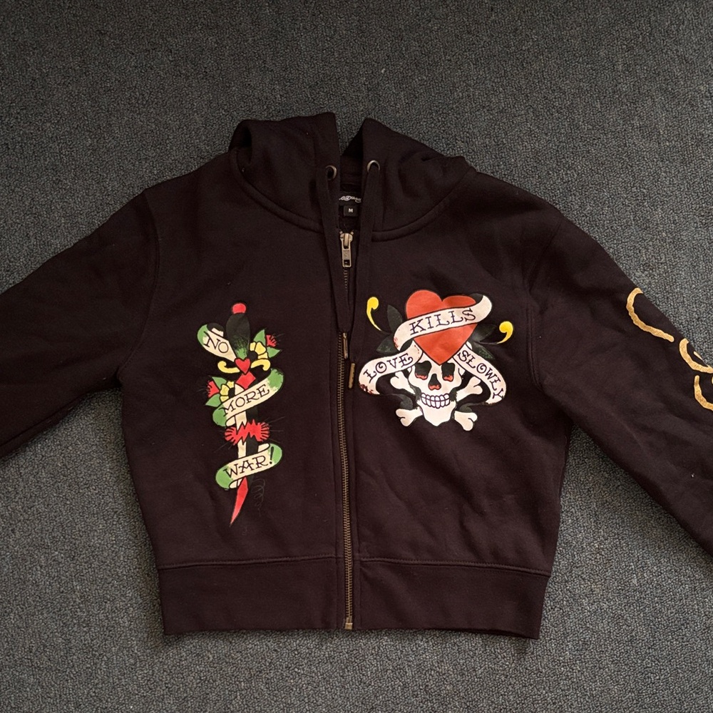 Ed Hardy Cropped Zip Up